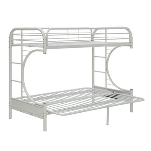 Eclipse - Twin Long Over Queen Over Futon Bunk Bed - White