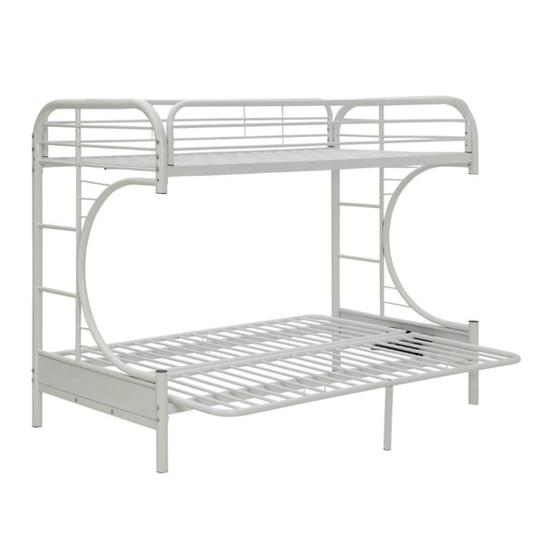 Eclipse - Twin Long Over Queen Over Futon Bunk Bed - White