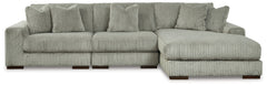 Plush and posh. Showcase your eye for on-trend texture with the statement-making cord upholstery of this sectional with chaise. Its stunningly soft fabric entices in a warm neutral hue, complementing contemporary color palettes. Sink into the cushions and