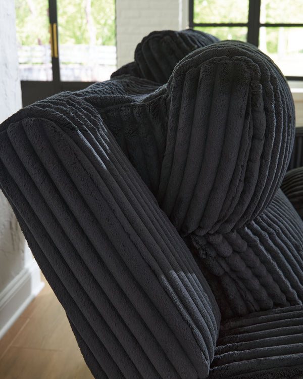 Forest Lake - Black - Power Reclining Loveseat With Console / Adj Headrest