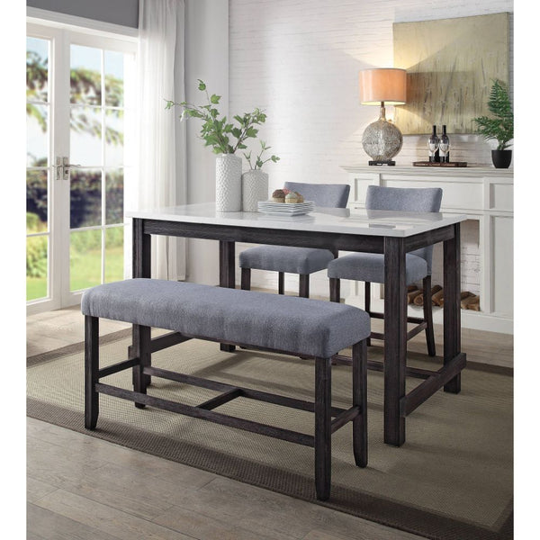 Wooden Square Stool (Armless/Backless) Padded Seat: Fabric Padded Apron Wooden Square Leg & Footrest Support<br/><br/><b>Product Features</b><ul><li>Case: 1Pc/1Ctn</li><li>Finish: Fabric & Weathered Espresso</li><li>Style: Transitional</li><li>Materials: 