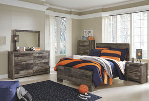 Derekson - 5 Pc. - Dresser, Mirror, Full Panel Bed - Multi Gray