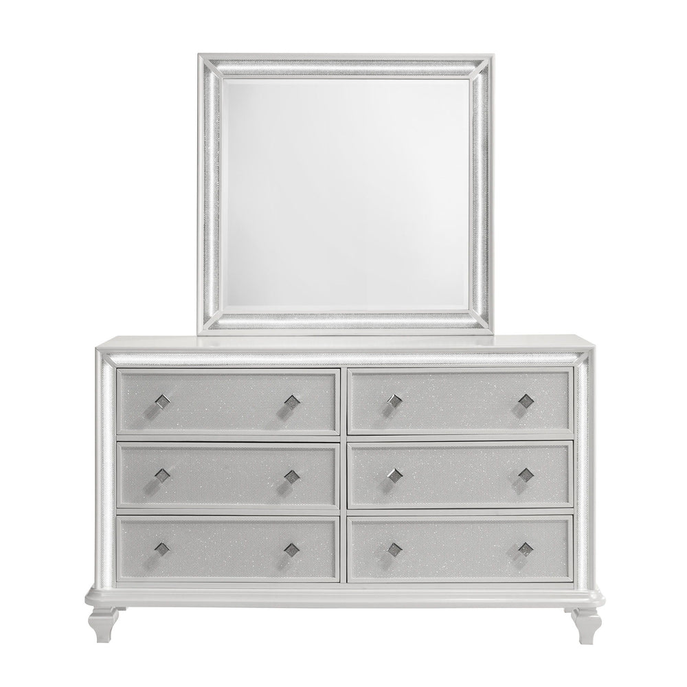 The Stardust Mirror is a stunning addition to your bedroom decor that embodies modern luxury and sophistication. Crafted with precision, this mirror boasts a durable construction of manufactured wood, complete with an eco-friendly decorative laminate and 