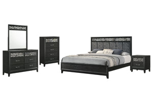 The Obsidian 5-Piece Bedroom Set is the ultimate blend of luxury, style, and functionality, offering everything you need to create a stunning and comfortable bedroom retreat. This set includes a sophisticated panel bed with a plush padded headboard, a spa