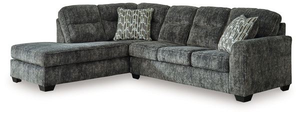 This sectional with chaise speaks to those drawn to fresh, contemporary style with richly neutral appeal. Subtle and sophisticated, the plush upholstery and dark tri-block legs are a natural complement for so many color schemes. On-trend track arms provid