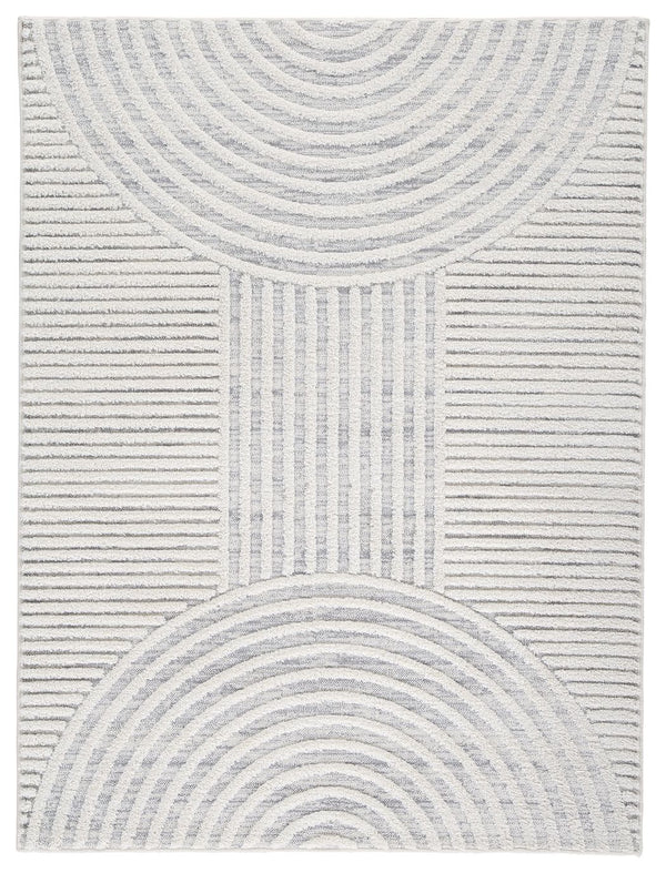 A great area rug should be the intersection of style and comfort. This rug accomplishes just that. Its beautiful geometric design combines lines and half circles to create varied high-low textures. Adding contemporary flair to any room, this rug perfectly