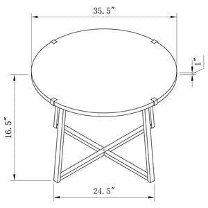 Marcus - Round Engineered Wood Coffee Table - Dark Brown