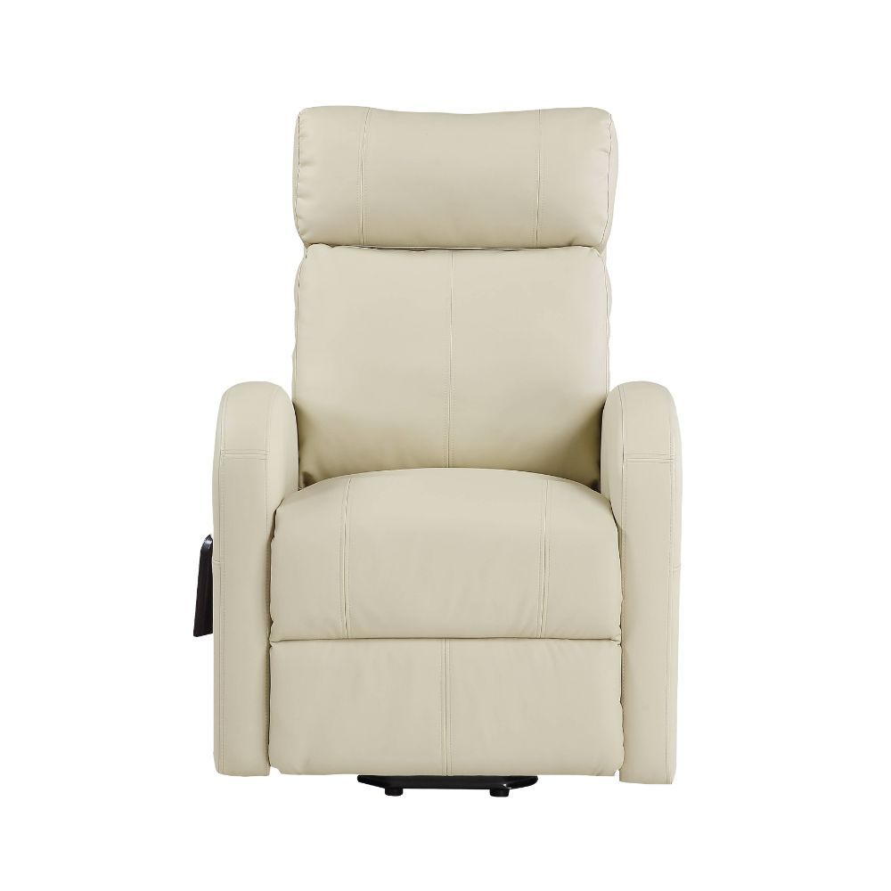KD Back, Power Lift & Recliner (Wired Controller) Tight Back & Seat Cushion NO Storage Horizontal Tufted, Contrast Stitching (RA) CONSTRUCTION] Pocket Coil Seat, Inside Frame: Wood (Ply), Foam CUSHION: Tight () BACKREST: Tight Cushion ARMREST: Sloped Meta
