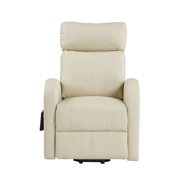 KD Back, Power Lift & Recliner (Wired Controller) Tight Back & Seat Cushion NO Storage Horizontal Tufted, Contrast Stitching (RA) CONSTRUCTION] Pocket Coil Seat, Inside Frame: Wood (Ply), Foam CUSHION: Tight () BACKREST: Tight Cushion ARMREST: Sloped Meta