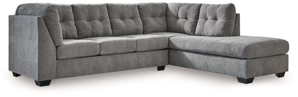 This sectional with chaise takes a homey approach to high style. Its gray coloration has classic versatility, while a contemporary silhouette and stitched details keep the look totally on trend. And you can count on comfortâ€”the chaise invites you to kic