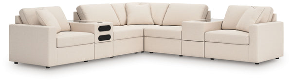 Looking cool and contemporary is great. But when it comes down to it, youâ€™re all about low-maintenance lounging. With the performance fabric on this balanced sectional with audio and storage consoles, cleaning spills is a breeze. Its customizable modula
