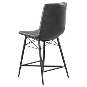 Aiken - Upholstered Tufted Counter Chair (Set of 2) - Charcoal