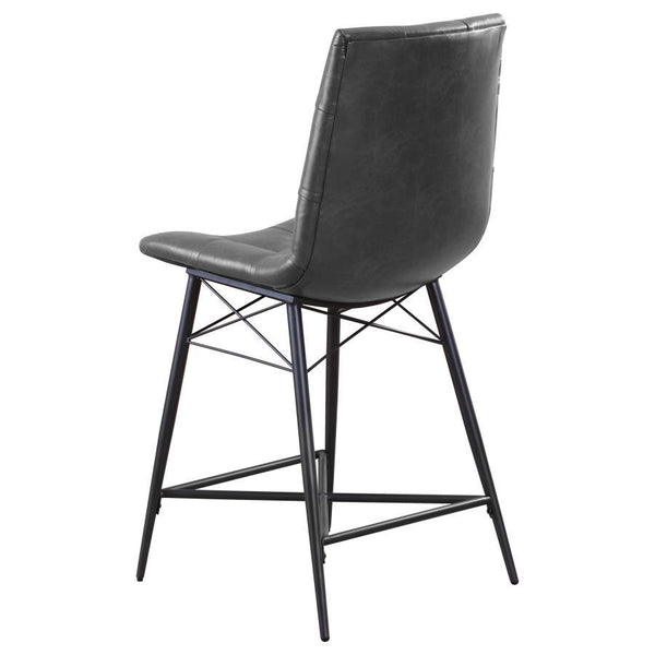 Aiken - Upholstered Tufted Counter Chair (Set of 2) - Charcoal