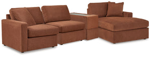 Looking cool and contemporary is great. But when it comes down to it, youâ€™re all about low-maintenance lounging. With the performance fabric on this sectional with chaise, cleaning spills is a breeze. Its customizable modular design caters to your ever-