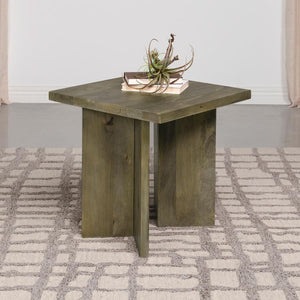  this end table stands with a rustic charm that echoes the soul of the wilderness. Solid mango wood