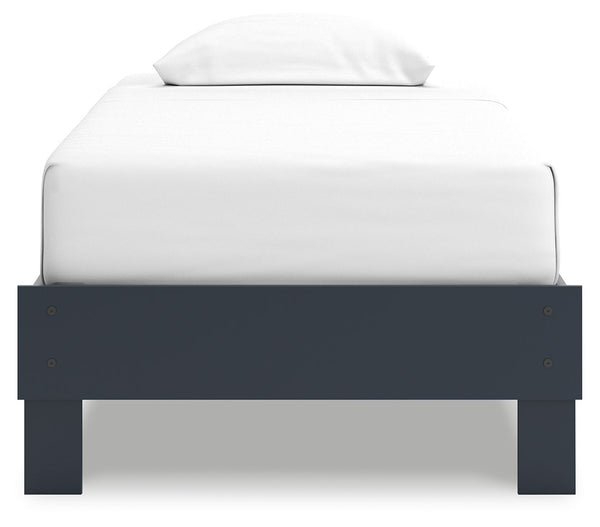 Simmenfort - Navy Blue - Twin Platform Bed