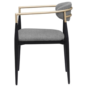 Alexis - Fabric Upholstered Dining Arm Chair (Set of 2) - Gray