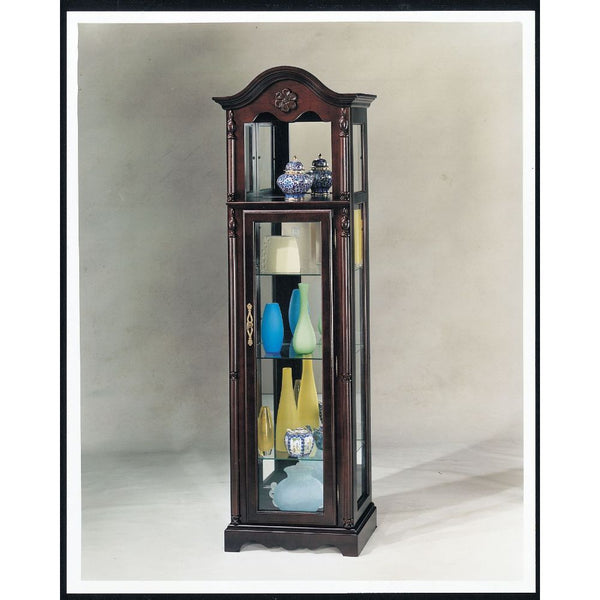  display your keepsakes and decorative items on its glass shelves.<br/><br/><b>Product Features</b><ul><li>Curio Cabinet</li><li>Orientation: Wall Flat Stand