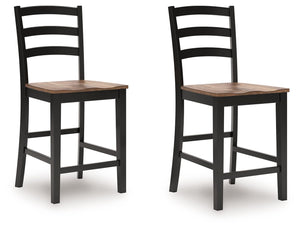 This counter height bar stool dresses up your favorite farmhouse motifs with modern flair. A contoured butcher-block style seat keeps you comfortable and provides a ruggedly chic contrast to the sleek black frame.<br><br><b>Additional Dimensions</b><br><u