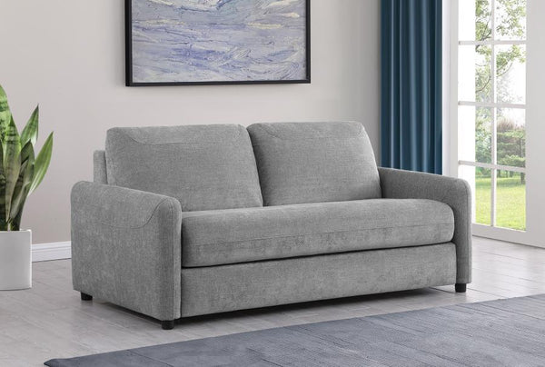  featuring slender rounded track arms and bench style seat cushions that will co