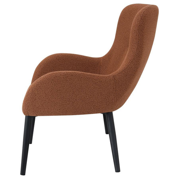 Calvin - Upholstered Modern Arm Accent Chair - Rust