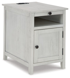 Add big character to a small space with this chairside end table. With its compact size and strong silhouette, it can go anywhere and blend easily into the decor. Less is so much more with the Shaker-inspired design and whitewashed wood grain finish. Load