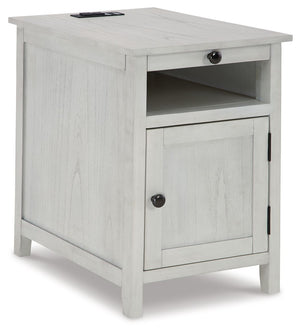 Add big character to a small space with this chairside end table. With its compact size and strong silhouette, it can go anywhere and blend easily into the decor. Less is so much more with the Shaker-inspired design and whitewashed wood grain finish. Load
