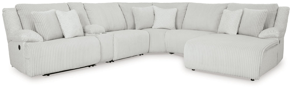 Experience unparalleled comfort with this reclining sectional with chaise. Itâ€™s a stylish and invitingly soft lookâ€”made all the more appealing by cozy corduroy cushions that feel great and add a touch of texture. The neutral hue effortlessly blends in