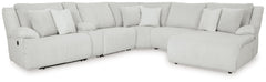Experience unparalleled comfort with this reclining sectional with chaise. Itâ€™s a stylish and invitingly soft lookâ€”made all the more appealing by cozy corduroy cushions that feel great and add a touch of texture. The neutral hue effortlessly blends in