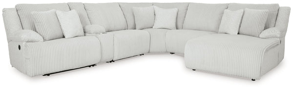 Experience unparalleled comfort with this reclining sectional with chaise. Itâ€™s a stylish and invitingly soft lookâ€”made all the more appealing by cozy corduroy cushions that feel great and add a touch of texture. The neutral hue effortlessly blends in