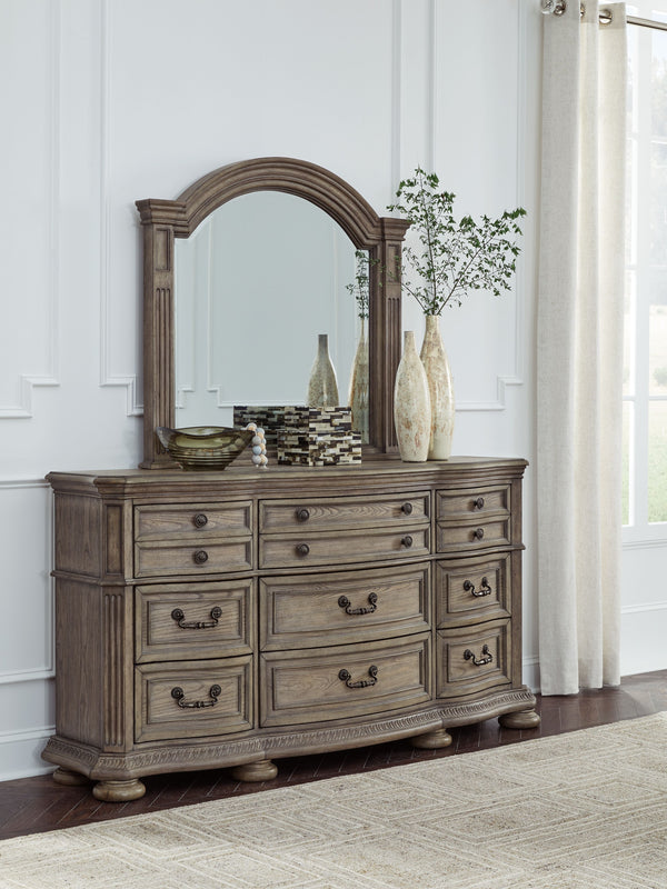  this dresser with mirror takes your bedroom retreat to the next level. Serpentine curves