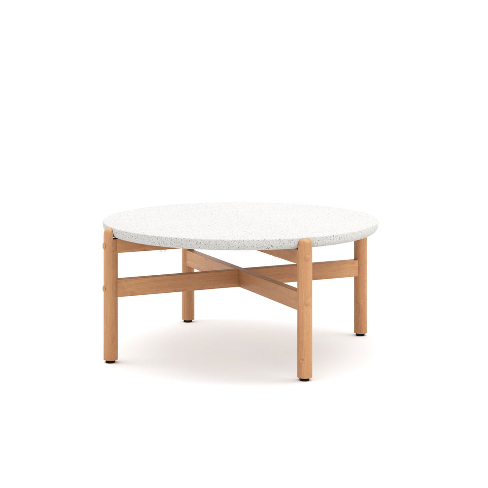 The Solstice Coffee Table is a blend of elegance and durability, designed to elevate your outdoor living space. The top, crafted from Terrazzo material, boasts the easy-care qualities of marble and the resilience of concrete, ensuring long-lasting beauty.