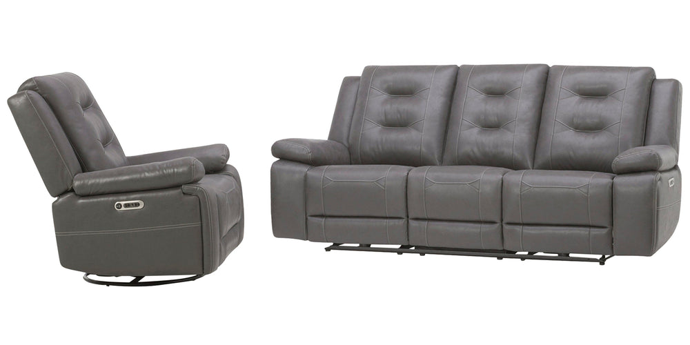 The Caldwell Power Sofa, Loveseat & Recliner in Tahoe Charcoal is perfectly scaled for smaller spaces. Offering a rich Tahoe Charcoal colored high-performance fabric cover, Caldwell features a generously padded arm and USB charging in the easy-to-operate 