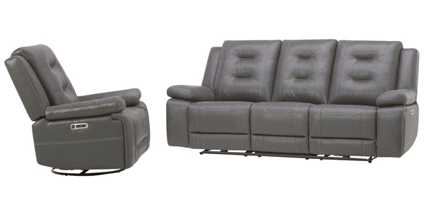 The Caldwell Power Sofa, Loveseat & Recliner in Tahoe Charcoal is perfectly scaled for smaller spaces. Offering a rich Tahoe Charcoal colored high-performance fabric cover, Caldwell features a generously padded arm and USB charging in the easy-to-operate 