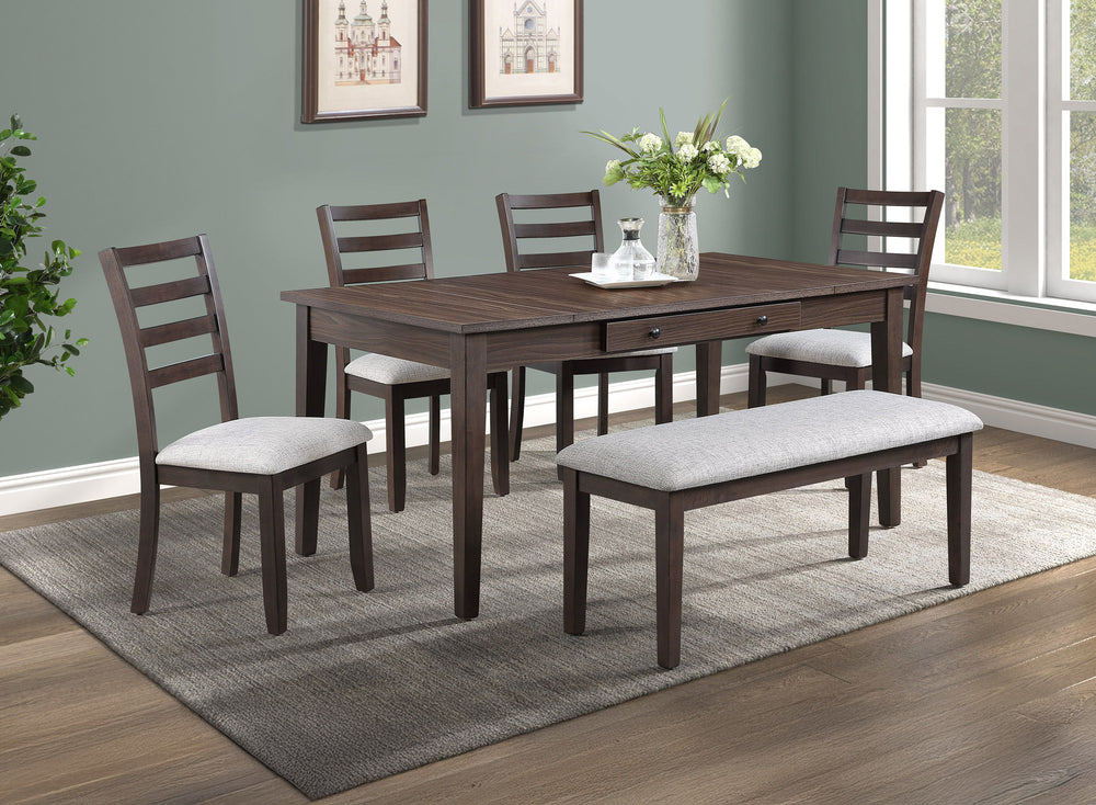 Redefine your dining experience with this sophisticated and multifunctional dining set, designed to blend elegance with practicality. The table boasts a sleek, contemporary design with a rich wood finish that adds warmth and character to any space. Dual e