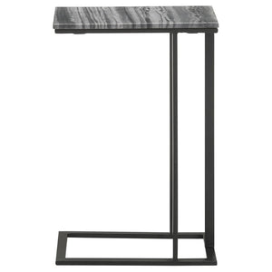 Vicente - Marble Top C-Shaped Sofa Side Table - Gray