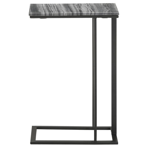 Vicente - Marble Top C-Shaped Sofa Side Table - Gray