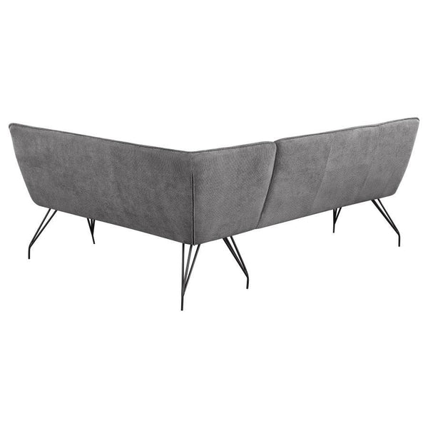 Dodson - Fabric Upholstered L-Shaped Nook Dining Bench - Gray