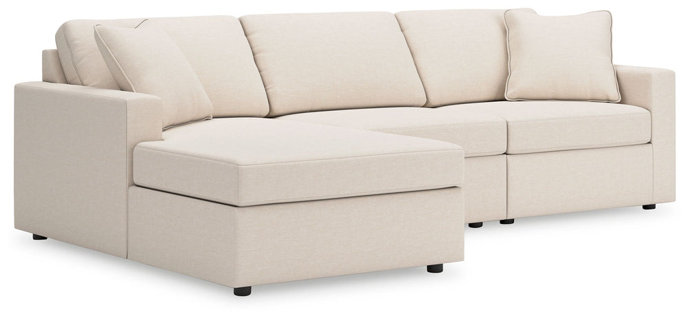 Looking cool and contemporary is great. But when it comes down to it, youâ€™re all about low-maintenance lounging. With the performance fabric on this sectional with chaise, cleaning spills is a breeze. And its customizable modular design caters to your e