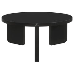 The coffee table, a focal point in your living area, is both a gathering place and a showcase of solid wood artistry. Its circular form softens spaces, inviting conversation and connection. The substantial silhouette of this cocktail table speaks of its r