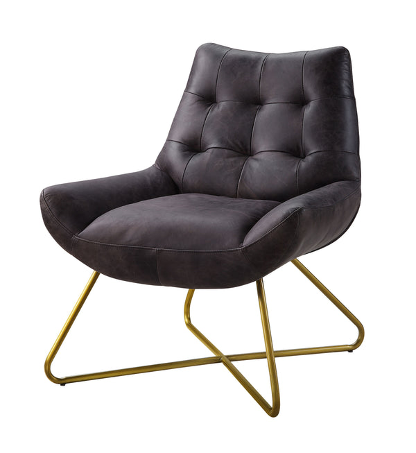The Dhalsim armless lounge chair is the perfect accent seat thatâ€™s been missing from your modern home. Upholstered in smooth antique ebony top grain leather and accented with tufting on the tight seat-back, Dhalsim features full foam seat construction a