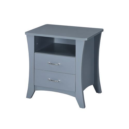 Enlarge your bedroom storage with this Colt nightstand in gray finish. The large top surface holds a lamp and clock, and an open shelf keeps books and tissues within easy reach. It also features 2 drawers to store book, magazines, and other essentials. Th