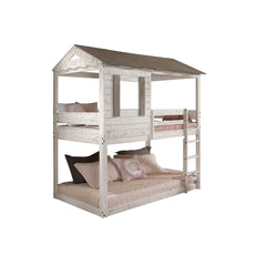 Make bedtime fun again with the Darlene Bunk Bed. This sturdy piece is expertly crafted with selected solid pine wood. Guardrails are included for added safety, as well as a ladder for easy access to and from the top bed. Perfectly complemented by a Multi