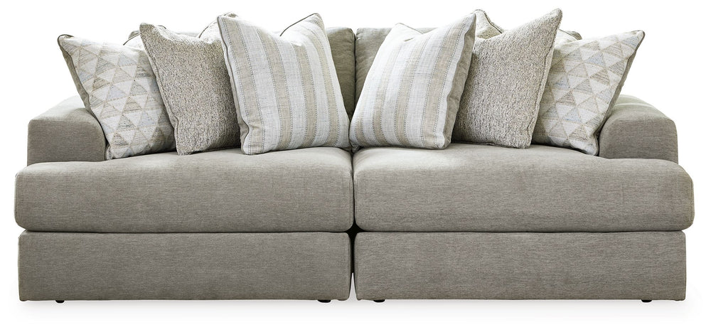 The casual, low-slung shape of this sectional makes it fully lounge-ready. Its deep seating invites you to sink right in, with bold beveled block arms that are softened by bullnose â€œwaterfallâ€ cushions. Best of all, the modular design lets you stage t