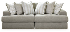 The casual, low-slung shape of this sectional makes it fully lounge-ready. Its deep seating invites you to sink right in, with bold beveled block arms that are softened by bullnose â€œwaterfallâ€ cushions. Best of all, the modular design lets you stage t