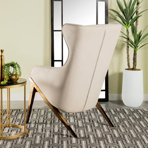Walker - Upholstered High Wingback Accent Chair - Cream