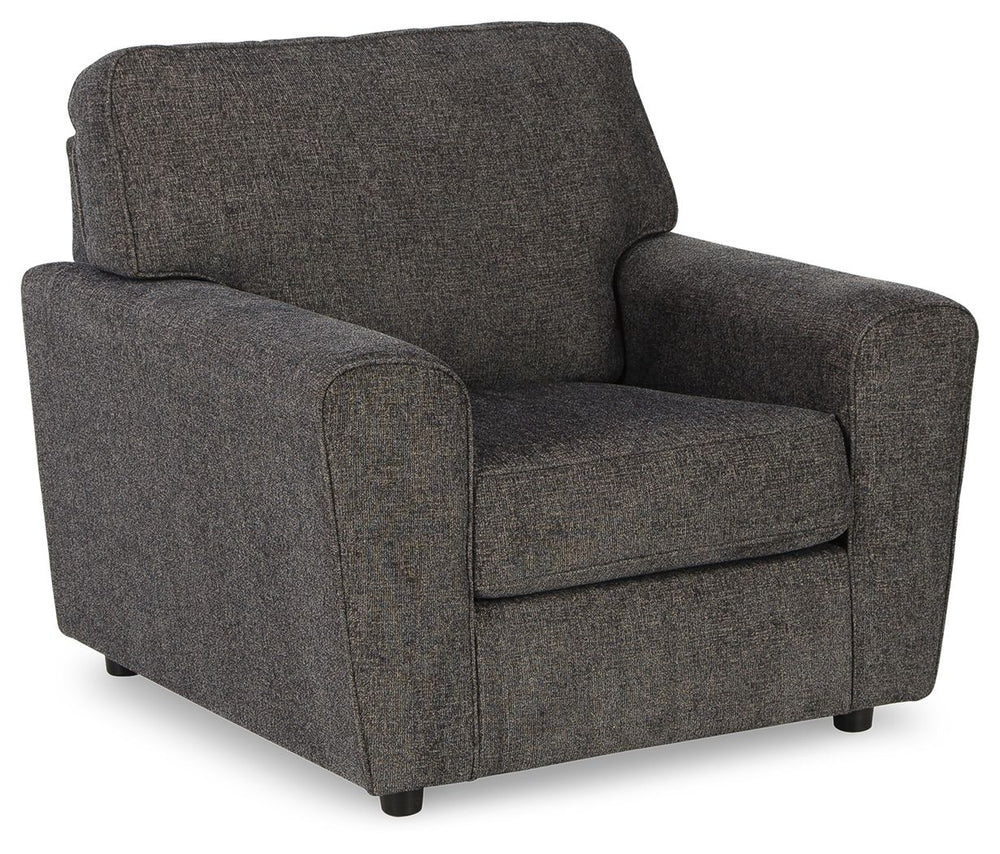 Revamp your sleekly styled living room sanctuary with this chair. Well-suited to contemporary spaces with a calming neutral upholstery in slate gray, it makes a subtle design statement in your space whether youâ€™re hosting guests or enjoying a night in. 