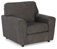 Revamp your sleekly styled living room sanctuary with this chair. Well-suited to contemporary spaces with a calming neutral upholstery in slate gray, it makes a subtle design statement in your space whether youâ€™re hosting guests or enjoying a night in. 