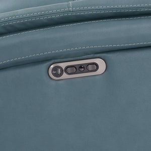 Carnegie - Powered By Freemotion Cordless Power Swivel Glider Recliner (Set of 2) - Verona Azure