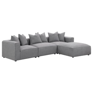 Jennifer - Square Upholstered Ottoman - Gray